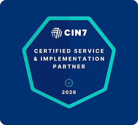 Cin7 Certified Service & Implementation Partner badge, 2026